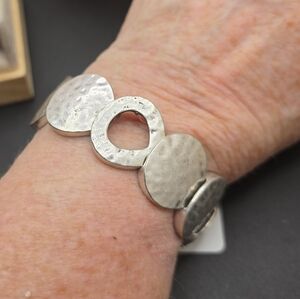Elegant Silver Hammered Bracelet (2342)